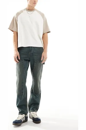 Only & Sons Edge loose fit carpenter jeans in vintage mid wash