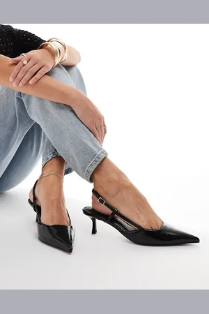 ASOS Strike slingback kitten heeled shoes in