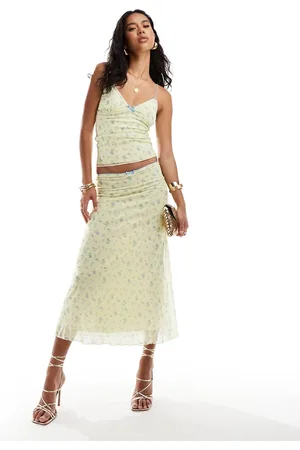 ASOS Co-ord mesh midi skirt in ditsy