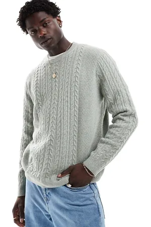 ASOS Relaxed slouchy crew neck cable knit jumper in