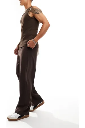 ASOS Smart wide leg trousers with front pleats in