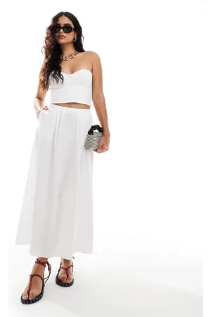MANGO Pleat front co-ord skirt in