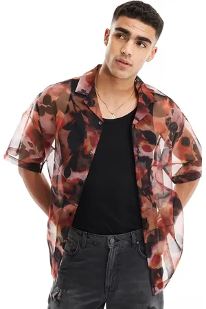 ASOS Oversized revere shirt with watercolour floral print