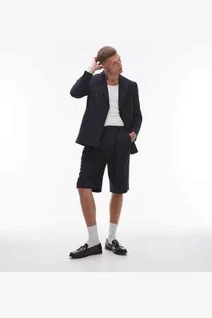 Topman Linen blend mix longline short in