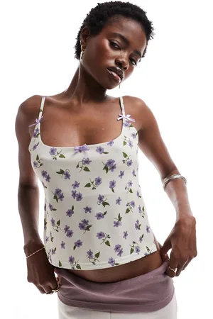 Daisy Street Ditsy printed bow detail backless cami top