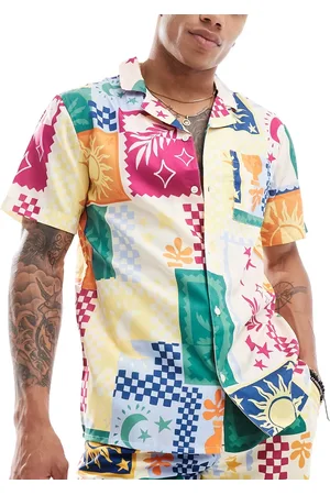 Another Influence Beach shirt in postcard print