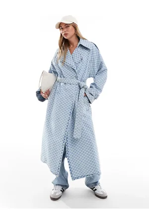 Hugo Blue Denim trench coat in light wash