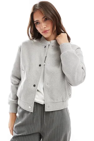 New Look Knitted cropped bomber jacket in