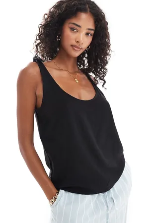 ASOS Linen look cami with tie straps in