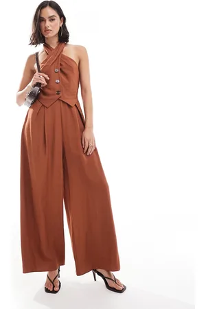 ASOS Twist neck button through jumpsuit