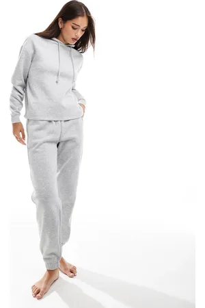 Pieces® Sweat jogger co-ord with tie waist in light melange