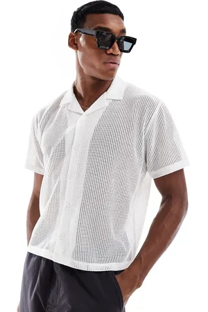 Reclaimed Cropped boxy shirt in crochet