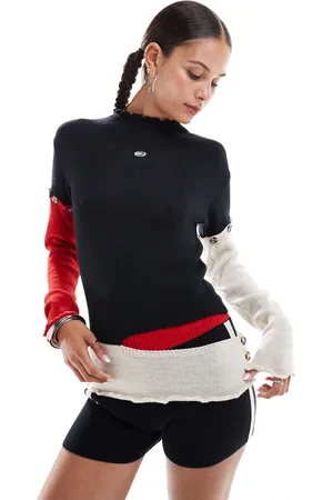 Basic Pleasure Mode Liquorice distressed co-ord jumper in