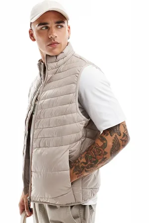JACK & JONES Packable padded gilet in off