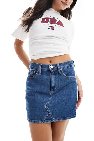 Tommy Hilfiger Izzie denim mini skirt in mid wash