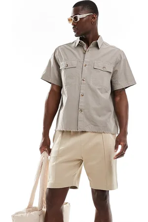 ASOS Boxy relaxed shirt with distressed hem in