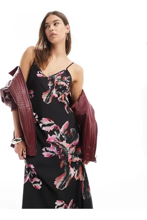 AllSaints Bryony satin maxi dress in print