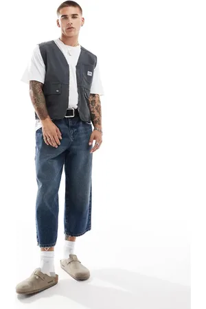 ASOS Longer length denim jorts in mid wash