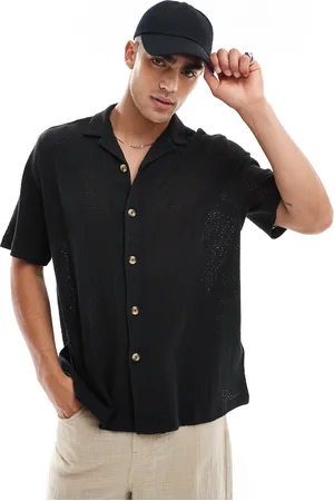 ASOS Relaxed revere basket texture shirt in