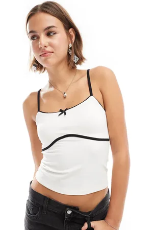 ASOS Cami top with bow detail in ecru