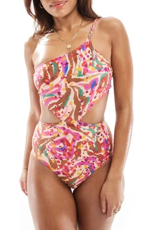 SCALPERS Asymmetric swimsuit in multicolor