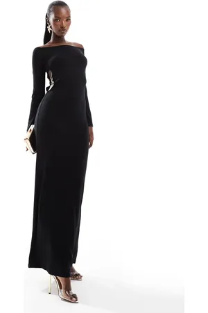 ASOS Bardot maxi dress with cut out and trim detail in