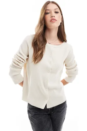 ASOS Knitted boxy cardigan in ivory