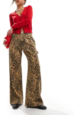 Cotton On Cotton On wide leg relaxed jeans in leopard print denim