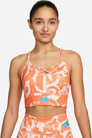 Nike Dri-FIT Indy Icon Clash all over print bra in