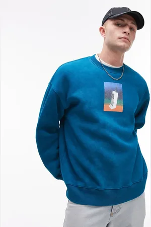 Topman Oversized fit sweatshirt with mobile phone print in washed