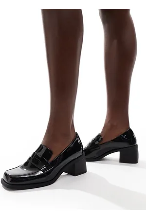 ASOS Stanford smart mid heeled loafers in