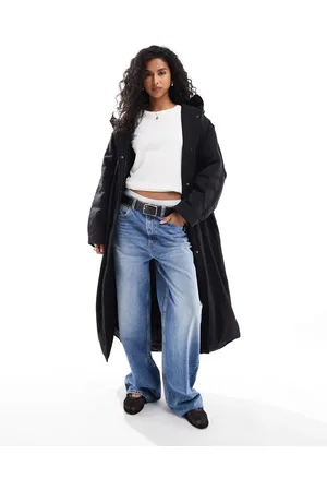 ASOS Clean longline puffer coat with hood in