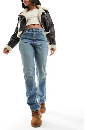 ASOS Hourglass mid rise straight jeans in