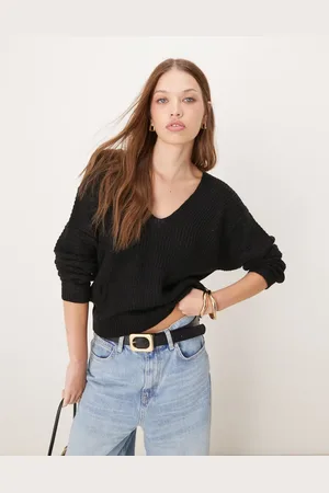 JDY Reversible rib knitted jumper in