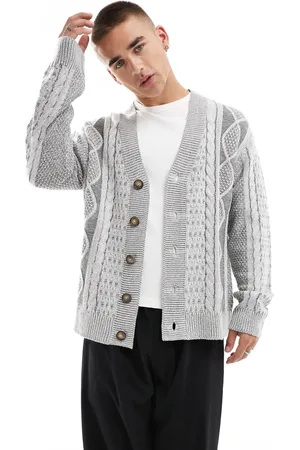 Brave Soul Cable knit cardigan in light