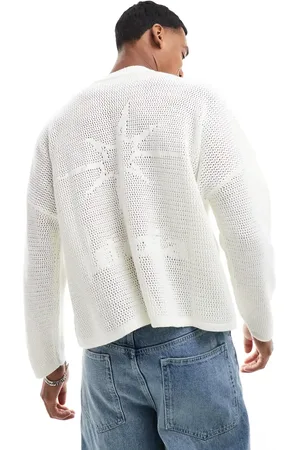 ASOS Oversized cropped knitted jumper with back graphic in