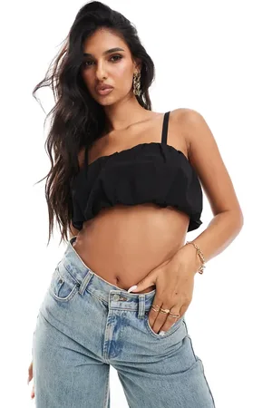 ASOS Ruched bubble crop top in