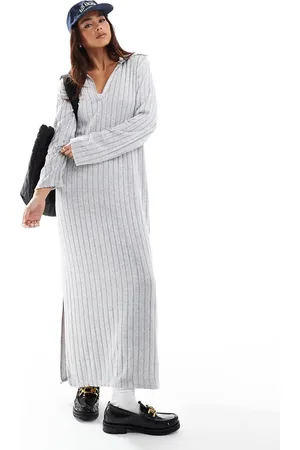 ASOS Polo maxi dress in brushed rib