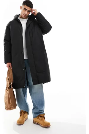 ASOS Oversized longline coat with hood in