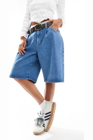 ASOS Denim pleated jorts in mid