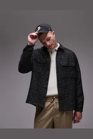 Topman Long sleeve textured overshirt in