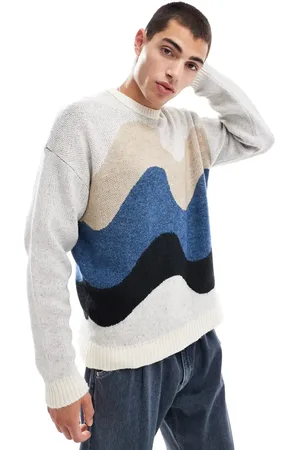 ASOS Knitted relaxed jumper with abstract design in
