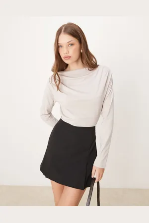 Abercrombie & Fitch Long sleeve slash neck top in