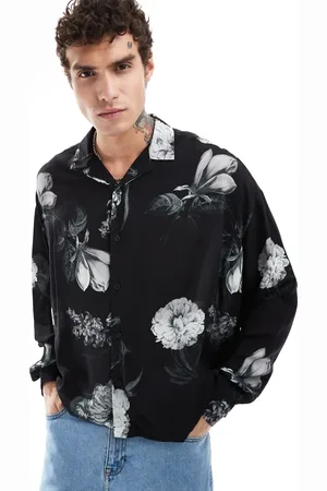 ASOS Boxy oversized shirt with floral print in