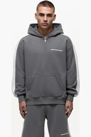 Good For Nothing Zip up panneled hoodie in