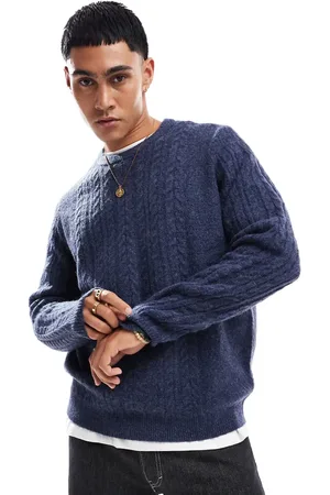 ASOS Relaxed slouchy crew neck cable knit jumper in