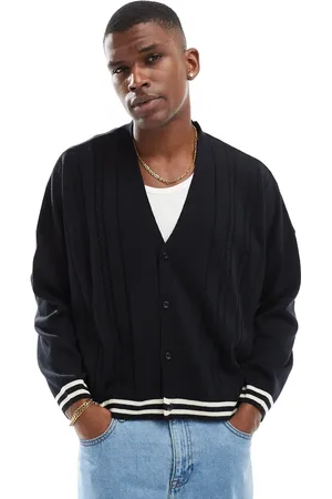ASOS Extreme oversized cable knit cardigan with tipping in