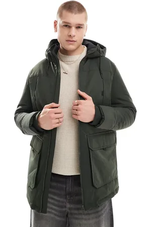 JACK & JONES Utility parka in khaki