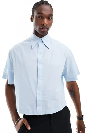 ASOS Boxy shirt with 70s collar poplin shirt in
