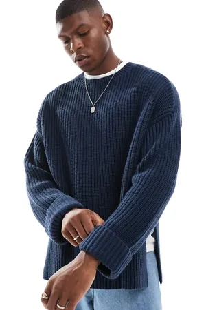 ASOS Oversized wool mix heavyweight rib knitted jumper with in